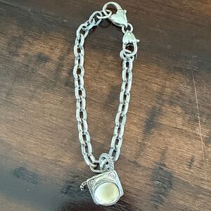 Brighton Silver Bracelet with Graduation Cap Charm